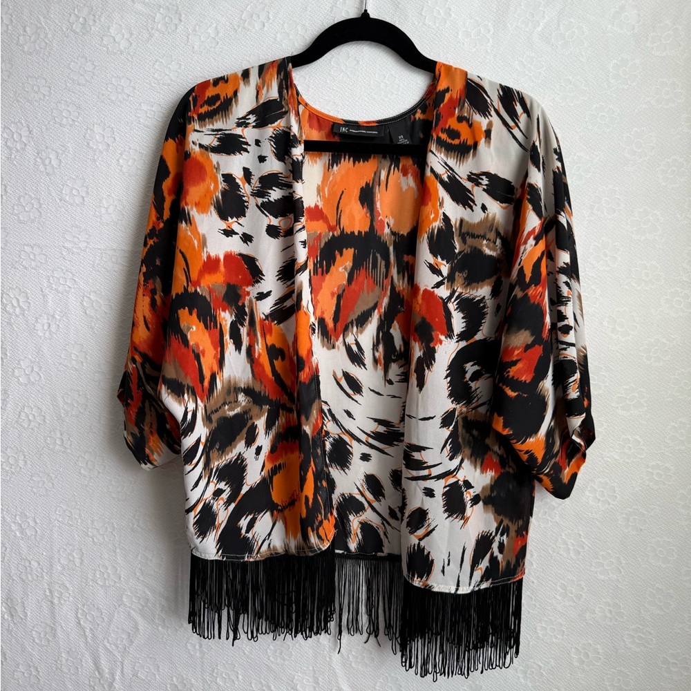 INC International Concepts Orange and Black Cape - Picture 5 of 6